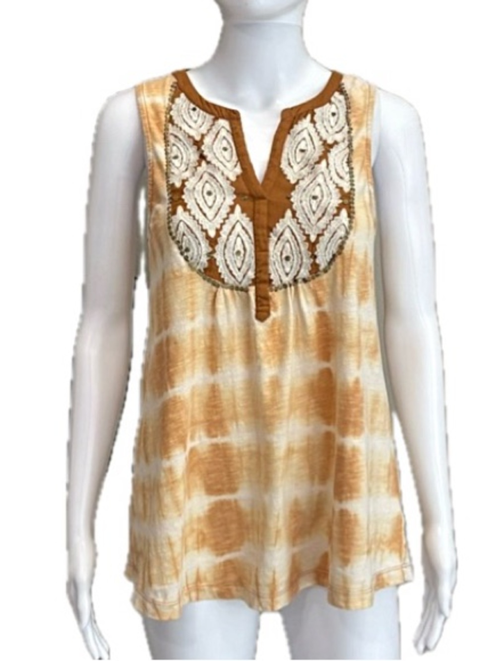 Anthropologie Floreat Tie Dye Sequin Embroidered Tank Top Womens Size XS Boho